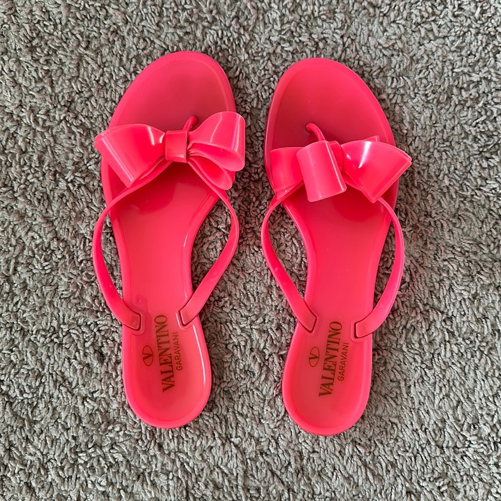Valentino pink bow jelly sandals